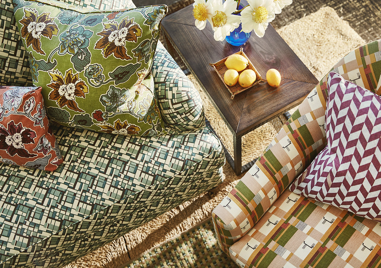 jeffrey bilhuber and lisa salloux selecting textile patterns